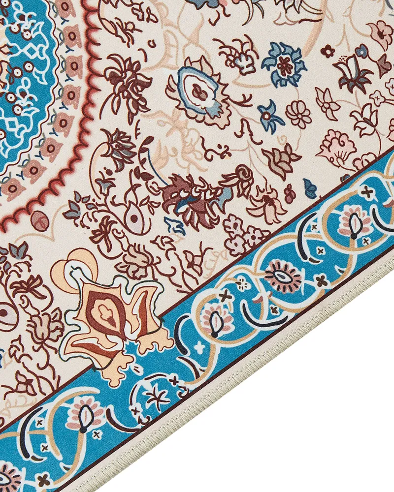 Runner Rug 60 x 200 cm Nocciola and Blue GORDES Cotone 100%