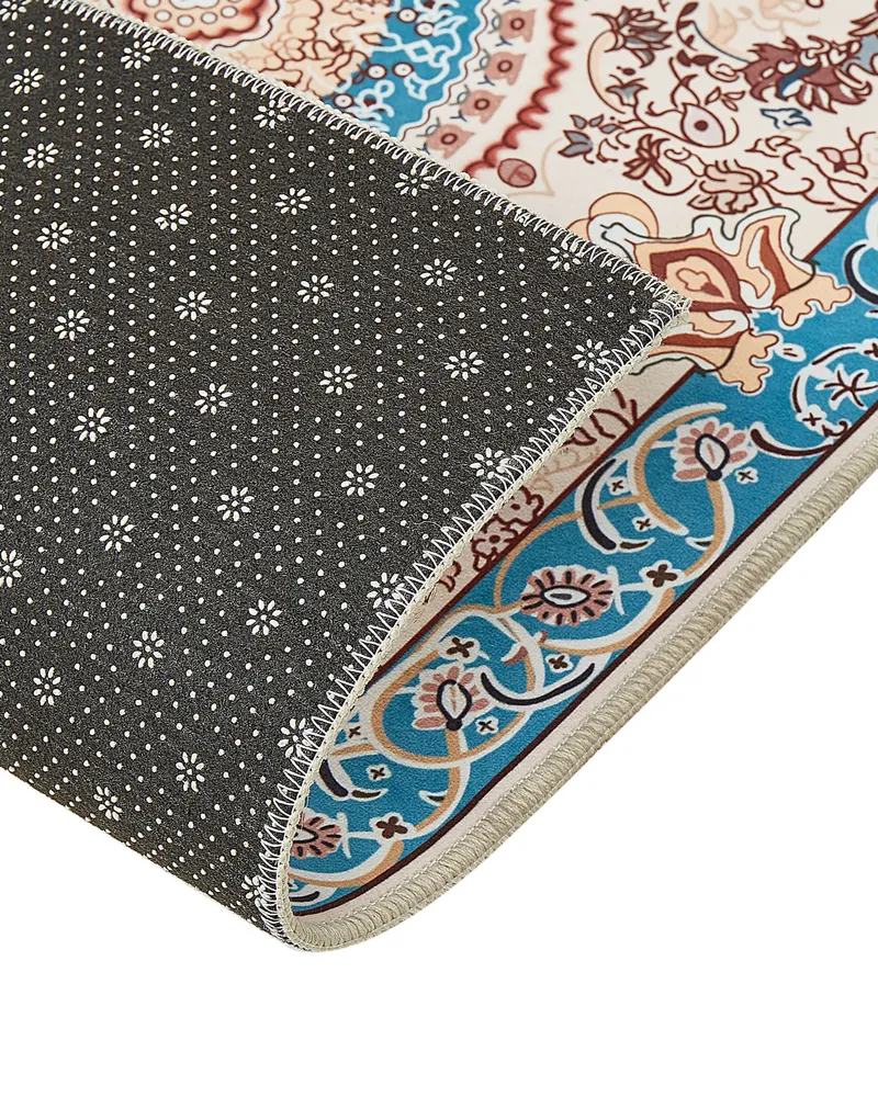 Runner Rug 60 x 200 cm Nocciola and Blue GORDES Cotone 100%