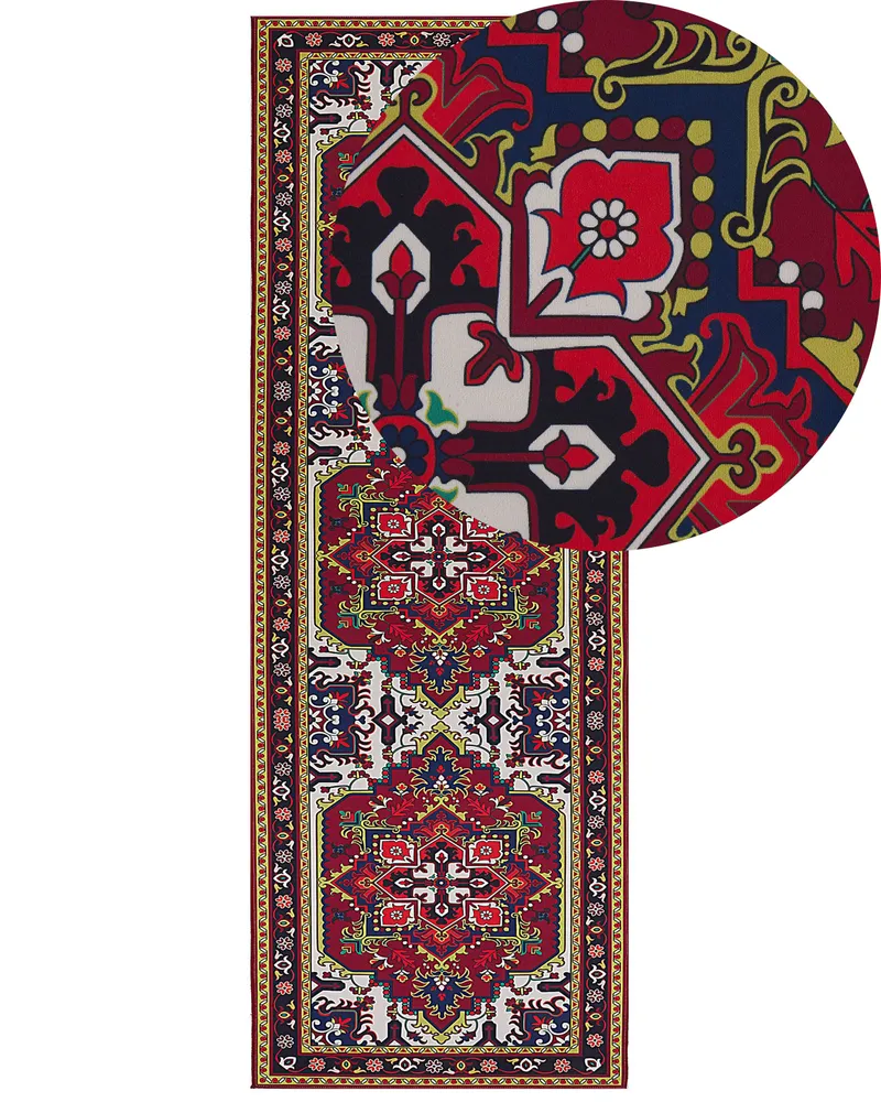 Runner Rug 70 x 200 cm Red COLACHEL Set da 6