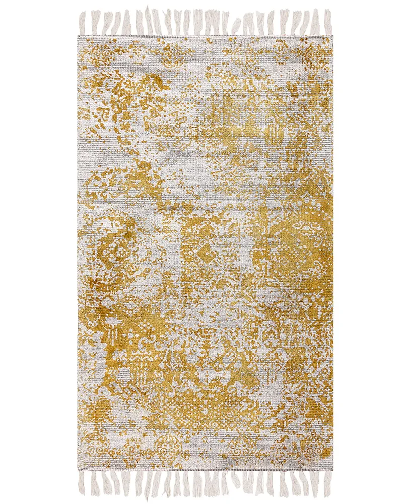 Vintage Area Rug 80 x 150 cm Yellow and Camoscio BOYALI