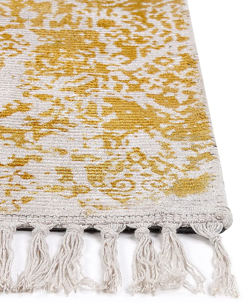 Vintage Area Rug 80 x 150 cm Yellow and Camoscio BOYALI