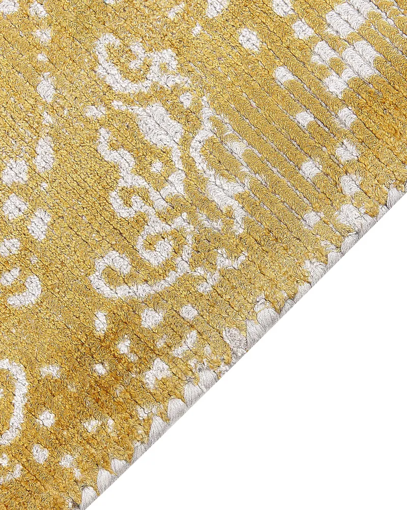 Vintage Area Rug 80 x 150 cm Yellow and Camoscio BOYALI