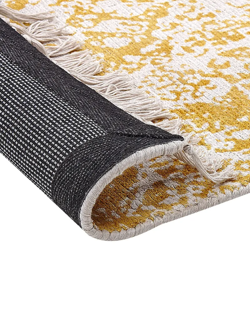 Vintage Area Rug 80 x 150 cm Yellow and Camoscio BOYALI
