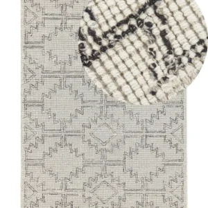 Wool Area Rug 140 x 200 cm Beige and Black URLA