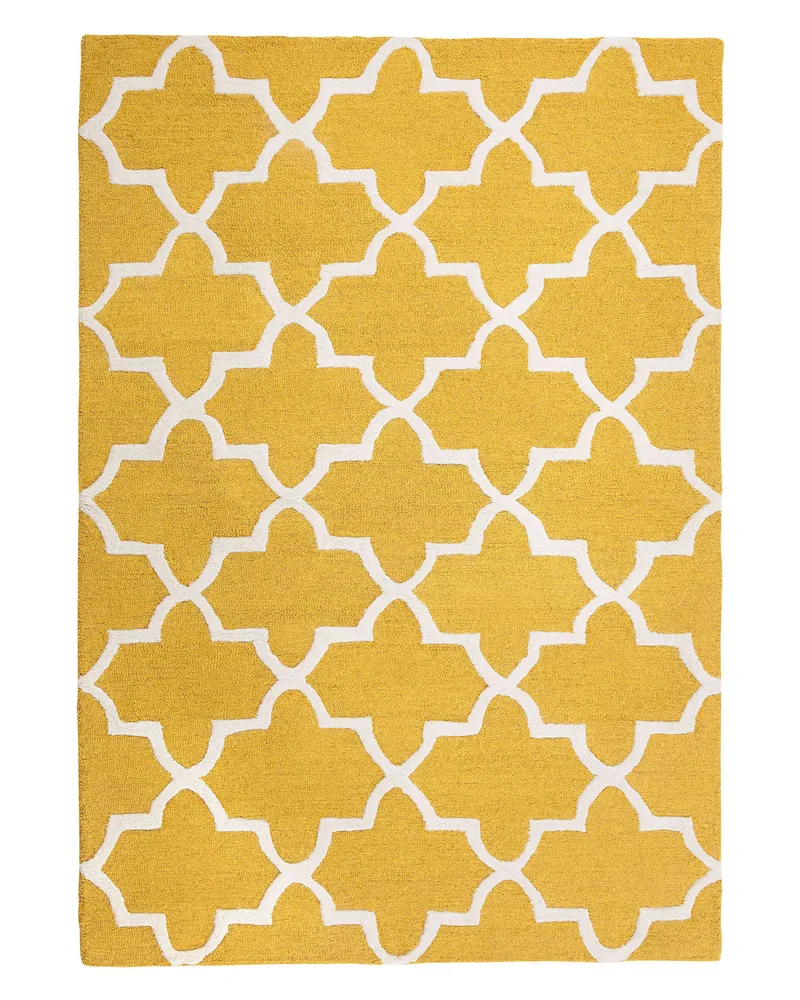Wool Area Rug 140 x 200 cm Yellow SILVAN