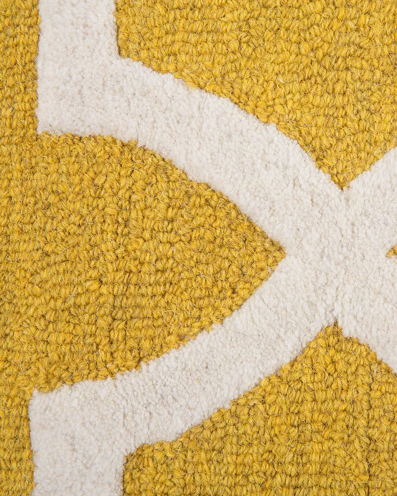 Wool Area Rug 140 x 200 cm Yellow SILVAN