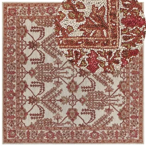 Wool Area Rug 200 x 200 cm Orange and Camoscio ADILCEVAZ
