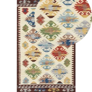 Wool Kilim Area Rug 80 x 150 cm Multicolour AKNALICH