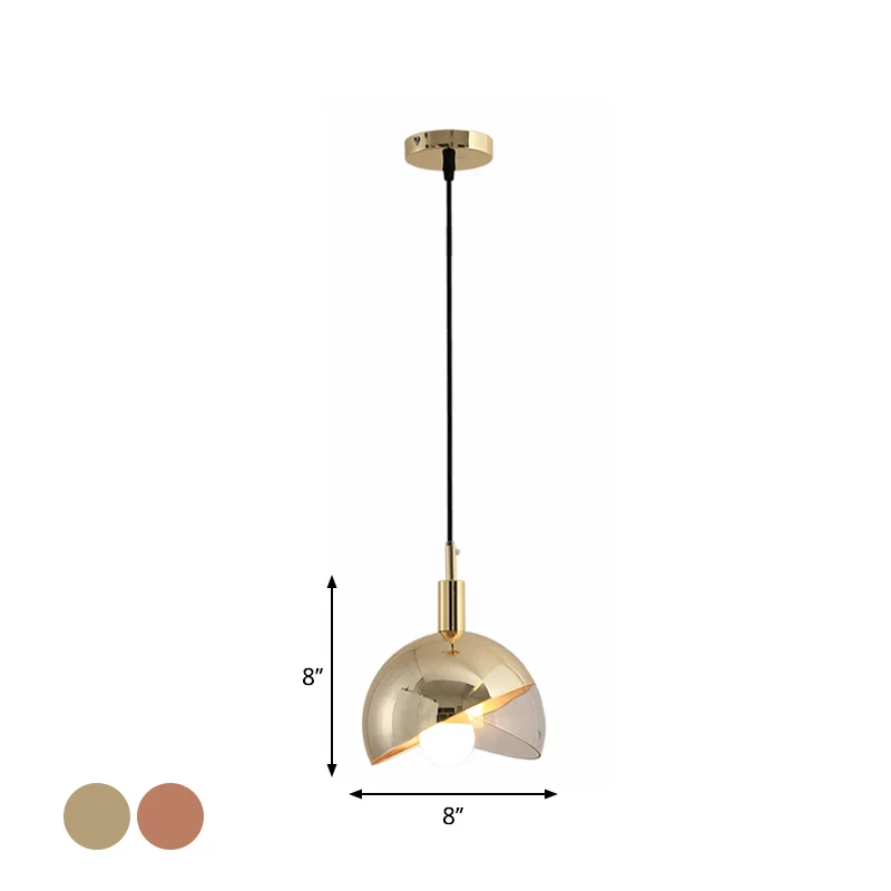 Paralume cupola girevole Lampada sospensione postmoderna vetro trasparente 1 testa Sala da pranzo Illuminazione sospension...