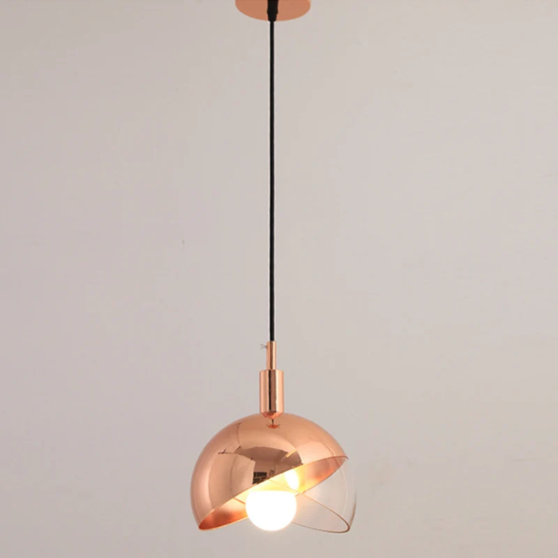 Paralume cupola girevole Lampada sospensione postmoderna vetro trasparente 1 testa Sala da pranzo Illuminazione sospension...