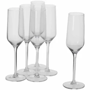 Alpina calici vetro 6 pezzi da champagne 22cl 23x5,6x5,6cm