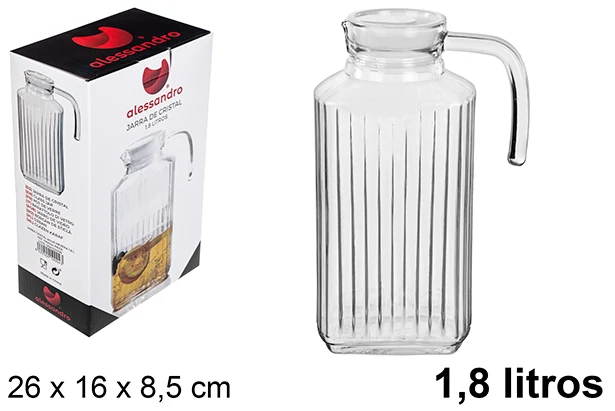 BROCCA ACQUA VETRO CON COPERCHIO 1,8 L.
