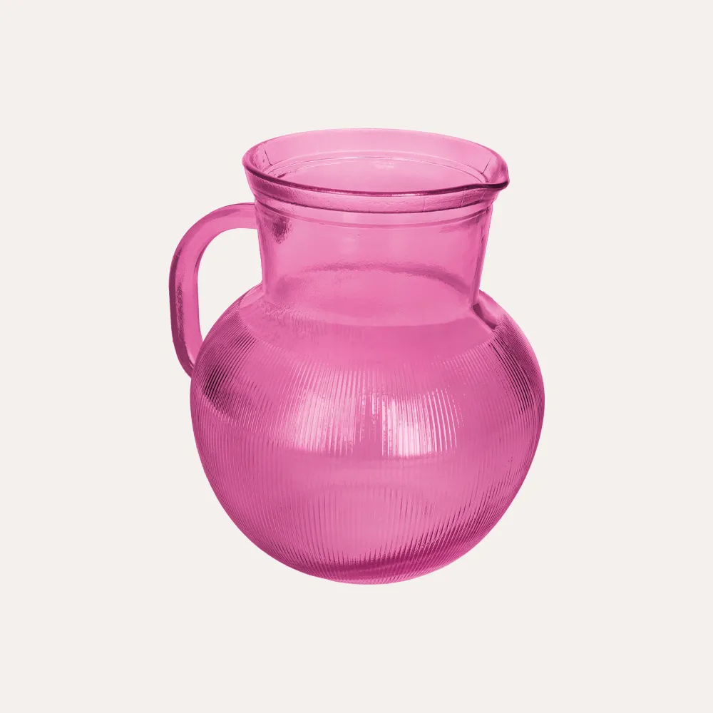 Brocca da Tavola Vetro riciclato, colore Fucsia H. 20 cm
