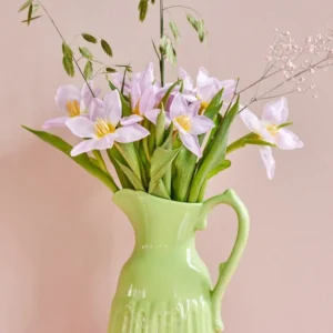 Brocca Verde Ceramica con Design Unico - Elegante e Versatile per Tavola e Decorazioni