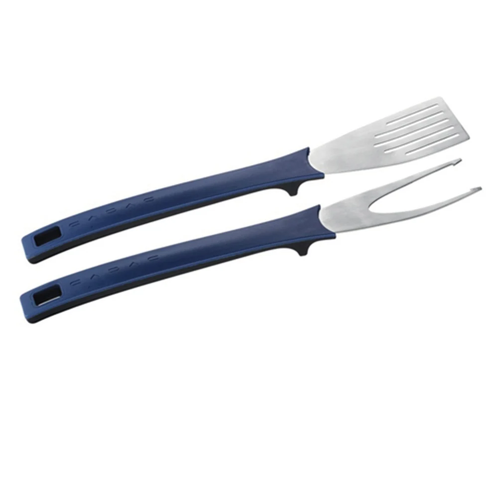 CADAC MAGNETIC SPATULA E FORK SET Posate griglia magnetica nylon con manici morbidi