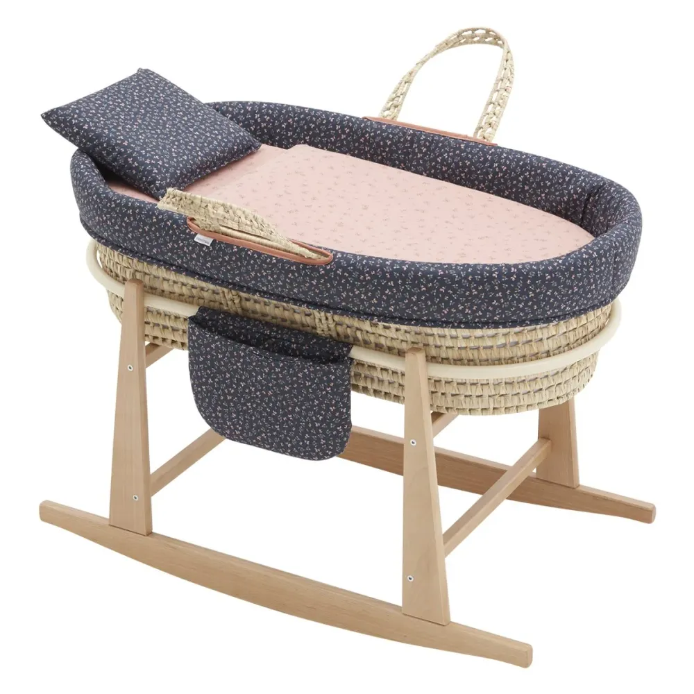 Cestone Mio Cuco+P.Cest. Legno Concord Flow. Blue/Pink 49X80X61 Cm
