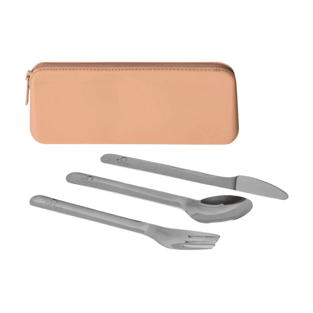 Citron Posate acciaio inossidabile con astuccio di chiusura - Blush Pink