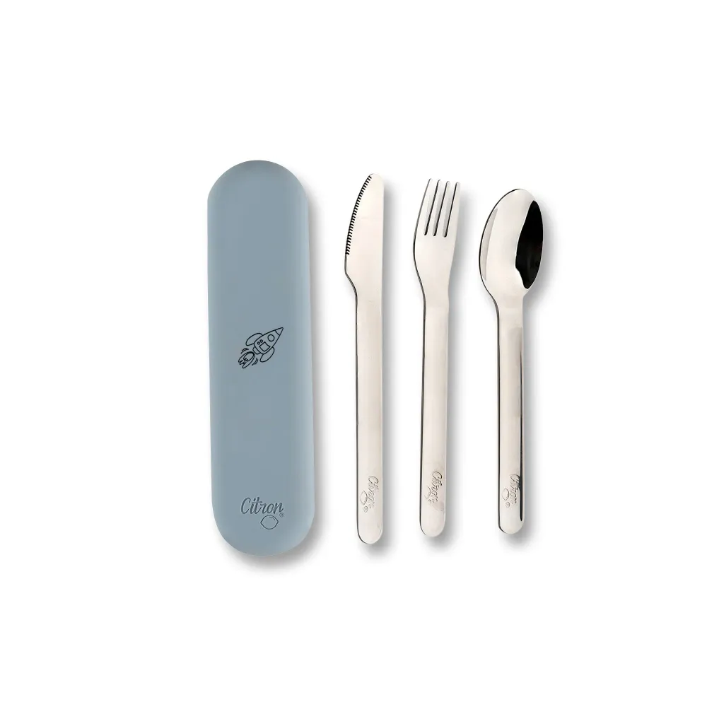 Citron Set di posate acciaio inox blu polvere