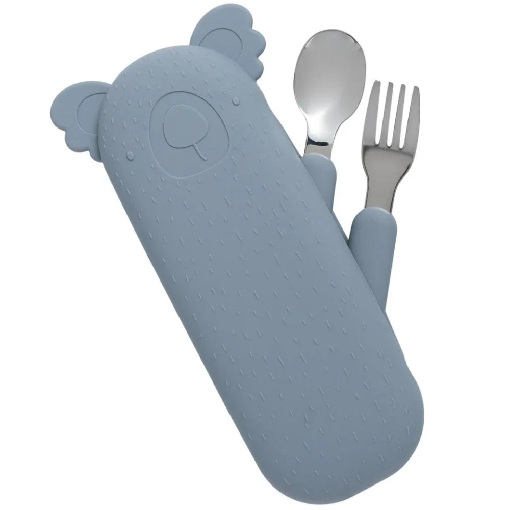Cotton Cloud Le posate per bambini nell'astuccio Zoe Koala grigio tempesta