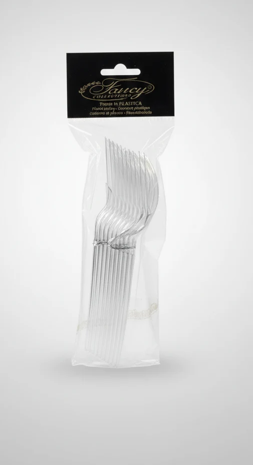 Cucchiai Fancy Collection Crystal (10 pz) | Plastica Rigida Effetto Cristallo | Posate Eleganti per Dessert