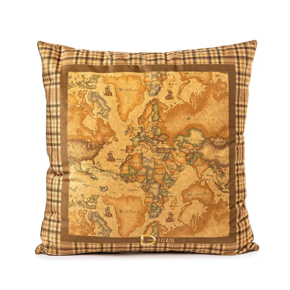 Cuscino D'Arredo Velluto Geo Tartan Cm. 50X50 Unica Alviero Martini 1A Classe