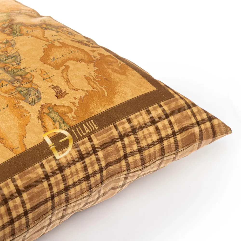 Cuscino D'Arredo Velluto Geo Tartan Cm. 50X50 Unica Alviero Martini 1A Classe