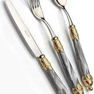 D&D - Domus And Design CD24SIGS/GR Set Posate, Acciaio 18/10 / Metcrilato, Grigio
