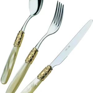 D&D - Domus and Design CD24VTGS/CH Set Posate, Acciaio 18/10 / Metcrilato, Champagne Perlato