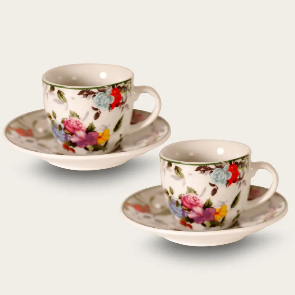 FLOWERS S/2 TAZZE C/PIATTO 70259