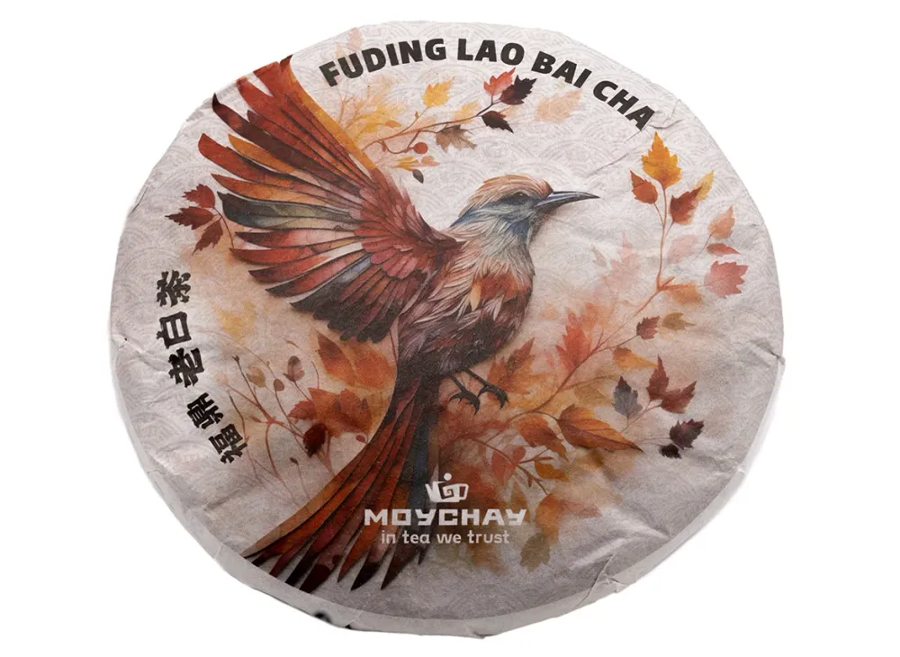 Fuding Lao Bai Cha (collezione Moychay tè bianco Shou Mei invecchiato da Fuding, provincia di Fujian, 2016), torta da 357g