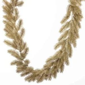 Ghirlanda natalizia pino 180cm con 144 rametti champagne