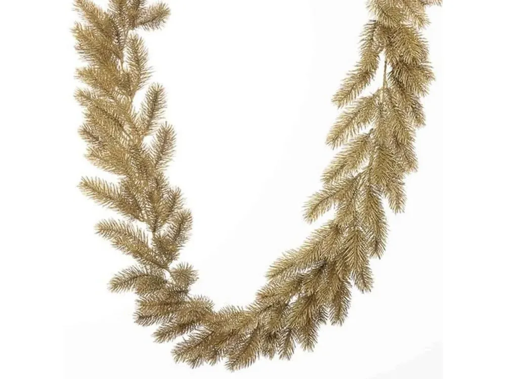 Ghirlanda natalizia pino 180cm con 144 rametti champagne