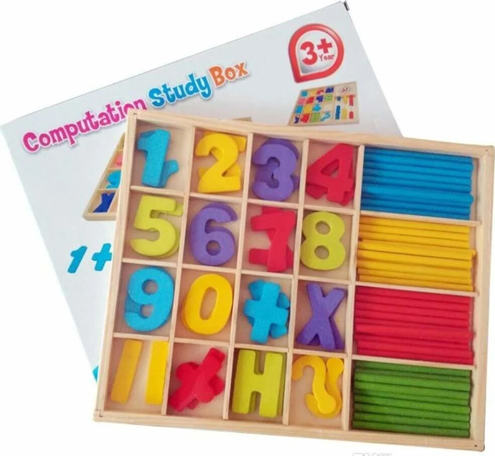 Gioco Educativo Bambini Numeri Lettere Bastoncini Legno Colorato