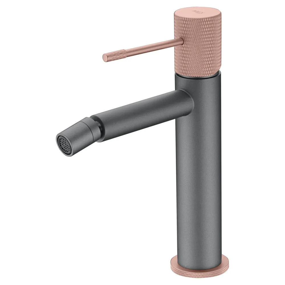 Imex - Linea rubinetto per bidet monocomando grigio champagne
