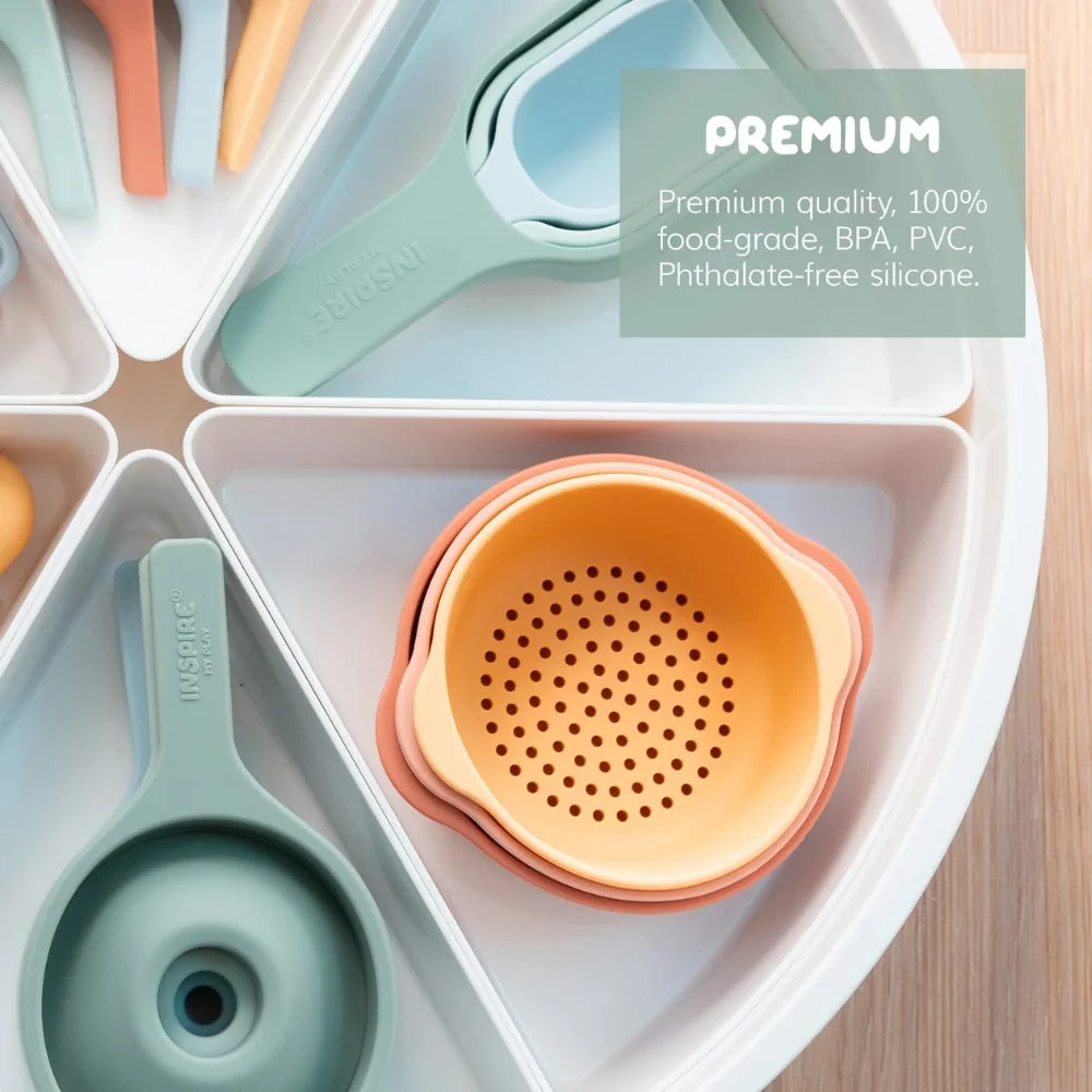 Inspire My Play Set di ciotole sensoriali verde/blu 3 pezzi.