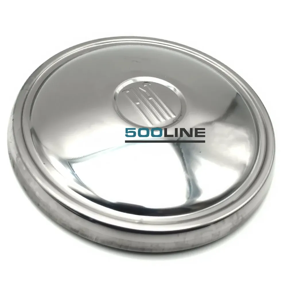 Kit 4 coppe ruota cerchi Fiat 500 Giardiniera acciaio cromato con logo fiat