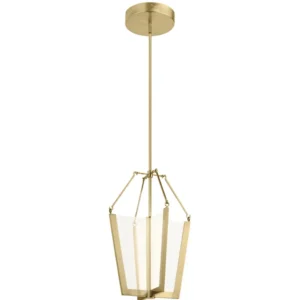 Lampadario Industrial Nordico Calters Alluminio Oro Champagne Led 49W 3000K