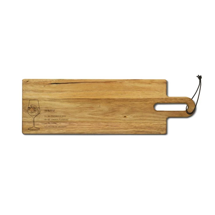 WD Lifestyle - Tagliere Legno di Acacia, con ricetta Cocktail Spritz incisa