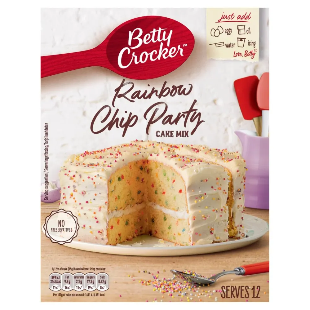 Miscela per torta party Betty Crocker Rainbow Chip 425g
