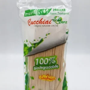 Movida Cucchiai Legno Biodegradabili 16 cm – 24 Pezzi – Posate Monouso Ecosostenibili per Catering ed Eventi