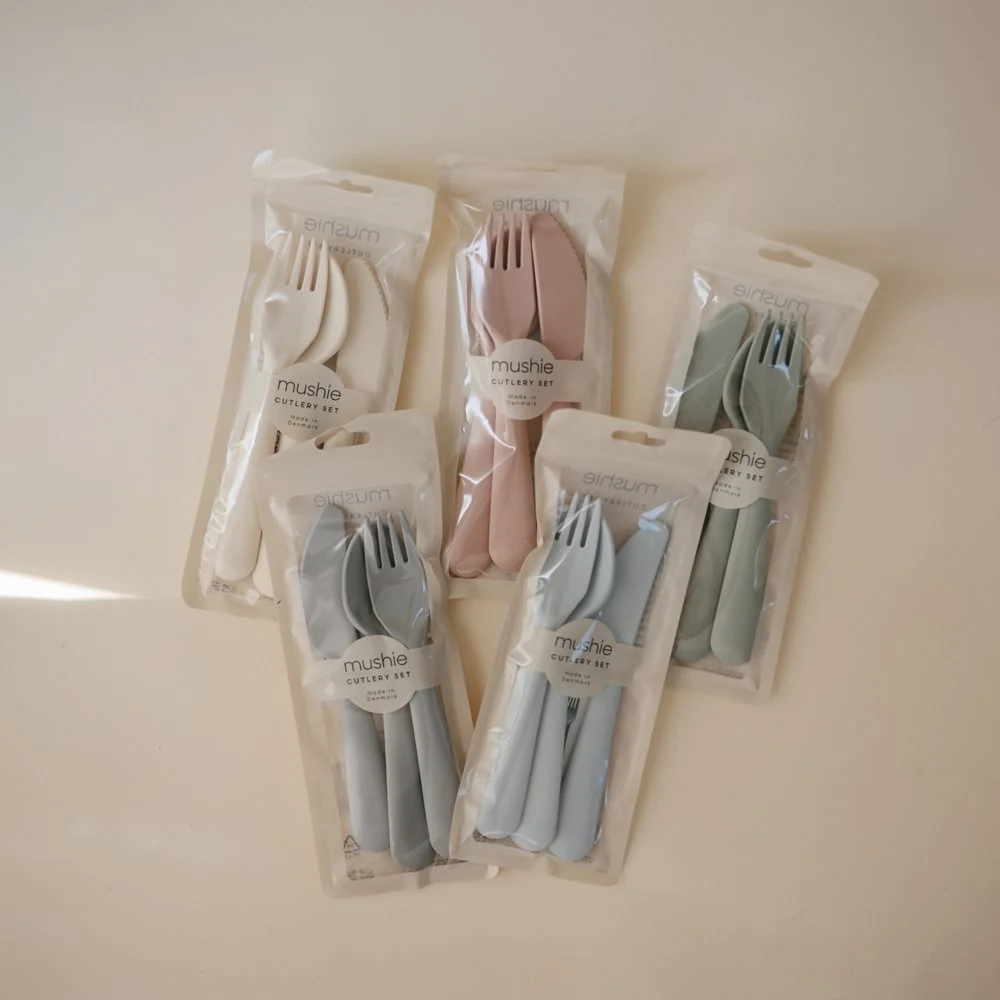 Mushie Posate per bambini 3 pezzi. Avorio