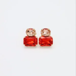 Orecchini Confetti - rosso e champagne