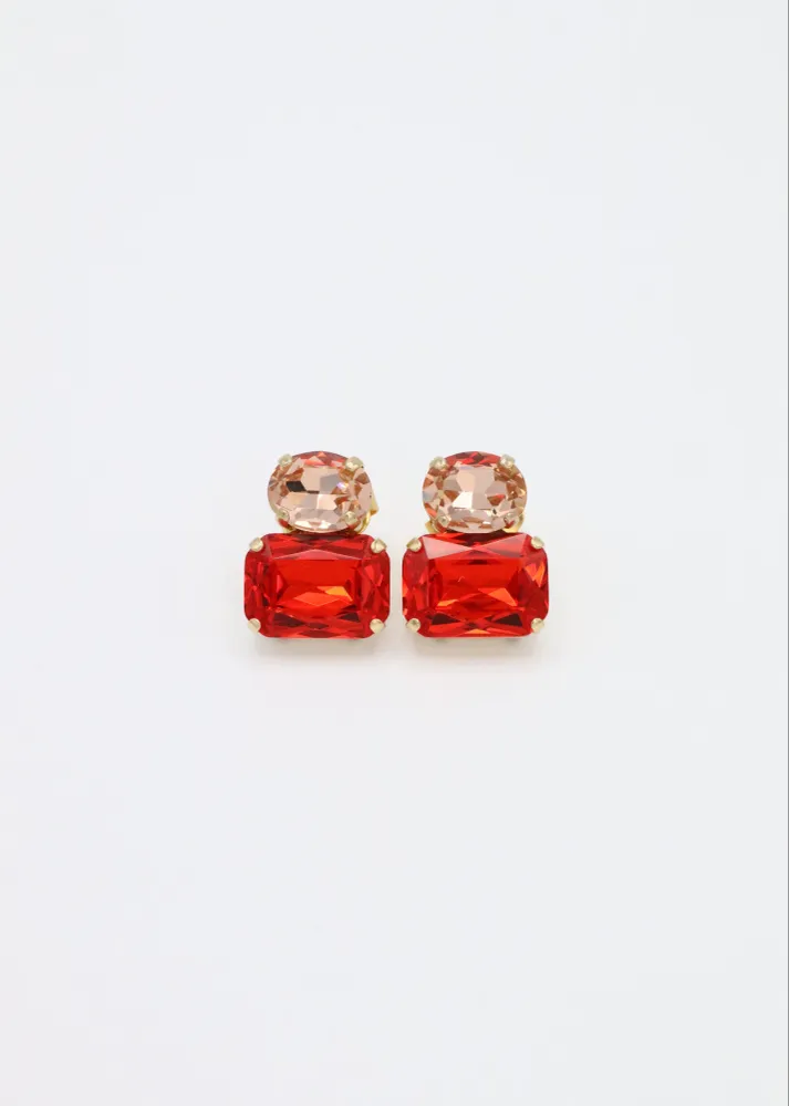 Orecchini Confetti - rosso e champagne