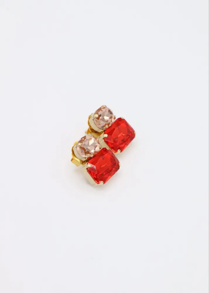 Orecchini Confetti - rosso e champagne