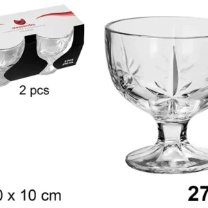 PACK 3 COPPE VETRO PER GELATO VICENZA 270 ML