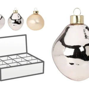Palla di natale vetro 8cm champagne
