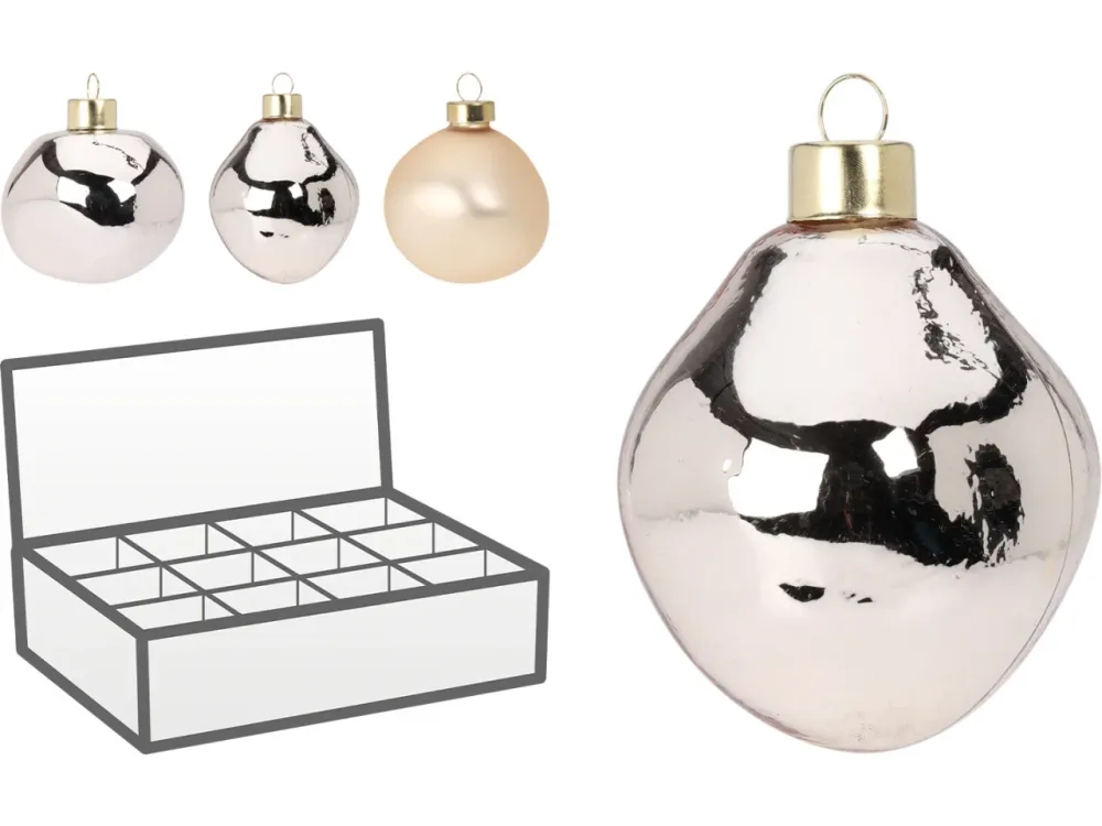 Palla di natale vetro 8cm champagne