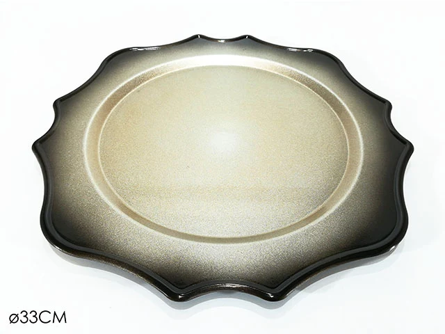 Piatto d33cm smerlato champagne 899652