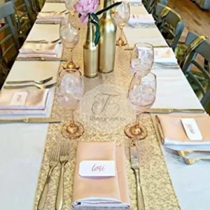 Runner paillettes champagne