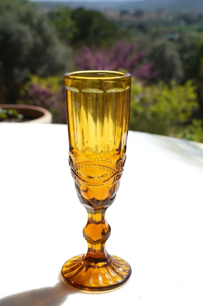 Set di 6 bicchieri da champagne dal design ambrato